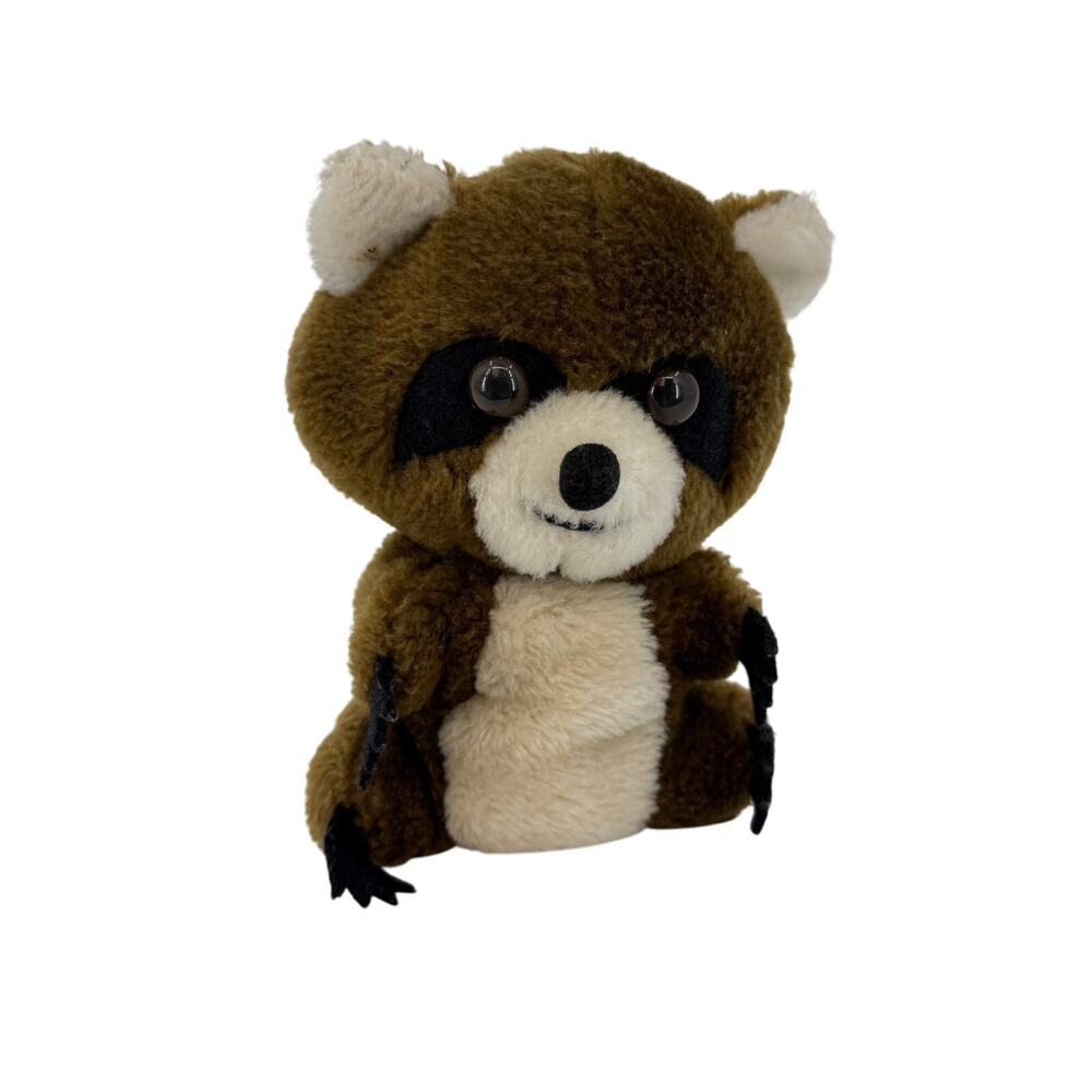 Vintage 1974 Dakin Raccoon Plush 6.5" Stuffed Animal Clippings & Nutshells